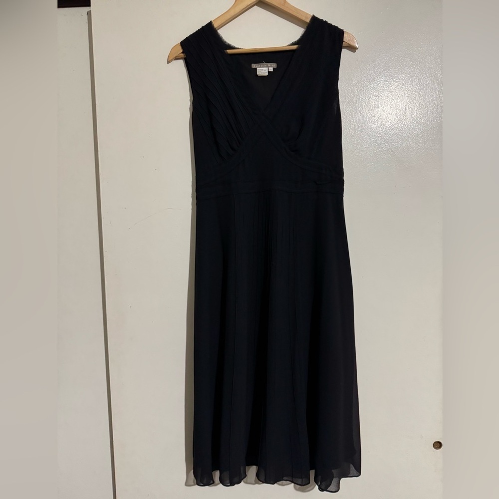 Isabella Bird silk pleated Black Sleeveless Dress size 12